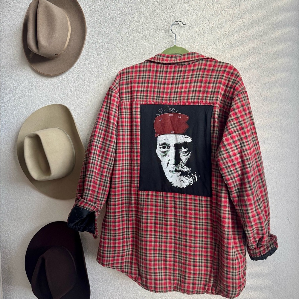 Red Plaid Men's Insulated Shirt Jacket